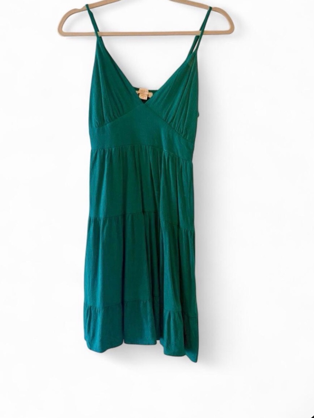 Monteau Teal Spaghetti-Strap Tiered Camisole Dress